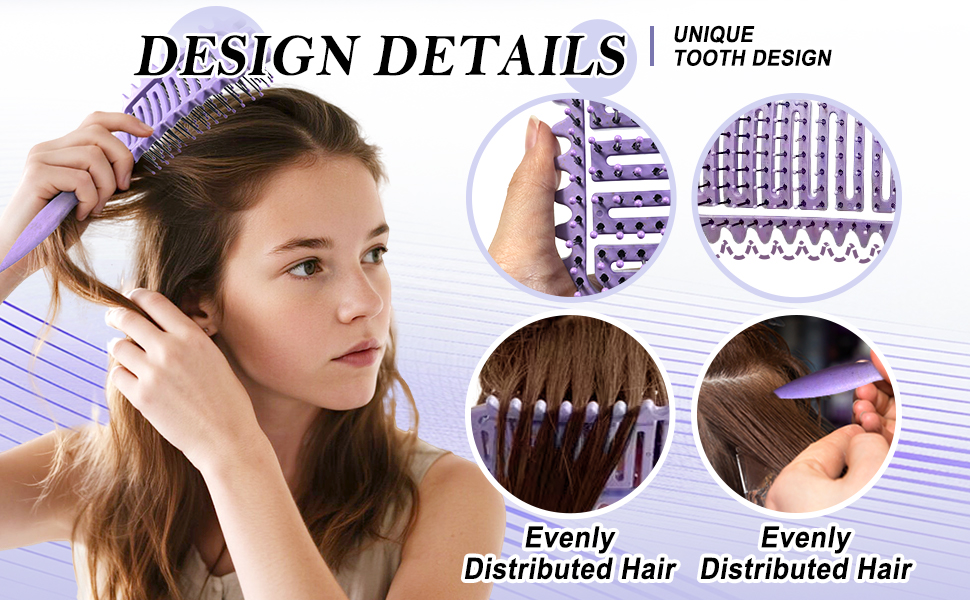 Щітка для кучерявого волосся: формування та завивання кучерів (фіолетовий)