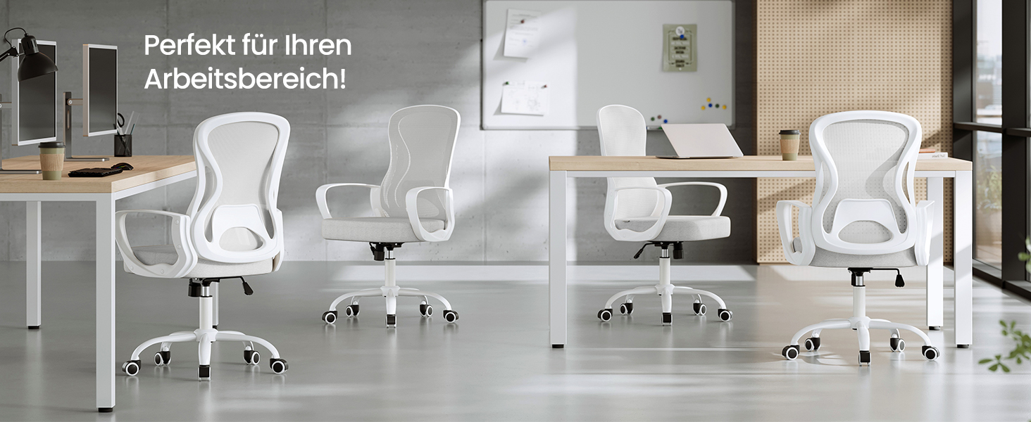 Офісне крісло SONGMICS з ергономічною підтримкою спини, дихаюча сітка, регульована підголівник, для дому та офісу, OBN041B01 (Тауновий сірий)