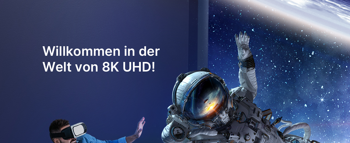 Кабель HDMI 8K JSAUX 5м, HDMI 2.1, Ultra High Speed 48Gbps, 8K@60Hz, 4K@120Hz, eARC, HDR10, HDCP 2.2/2.3, 3D, сумісний з PS5/PS4/X-Box/UHDTV/Blu-ray Player/Монітор, чорний