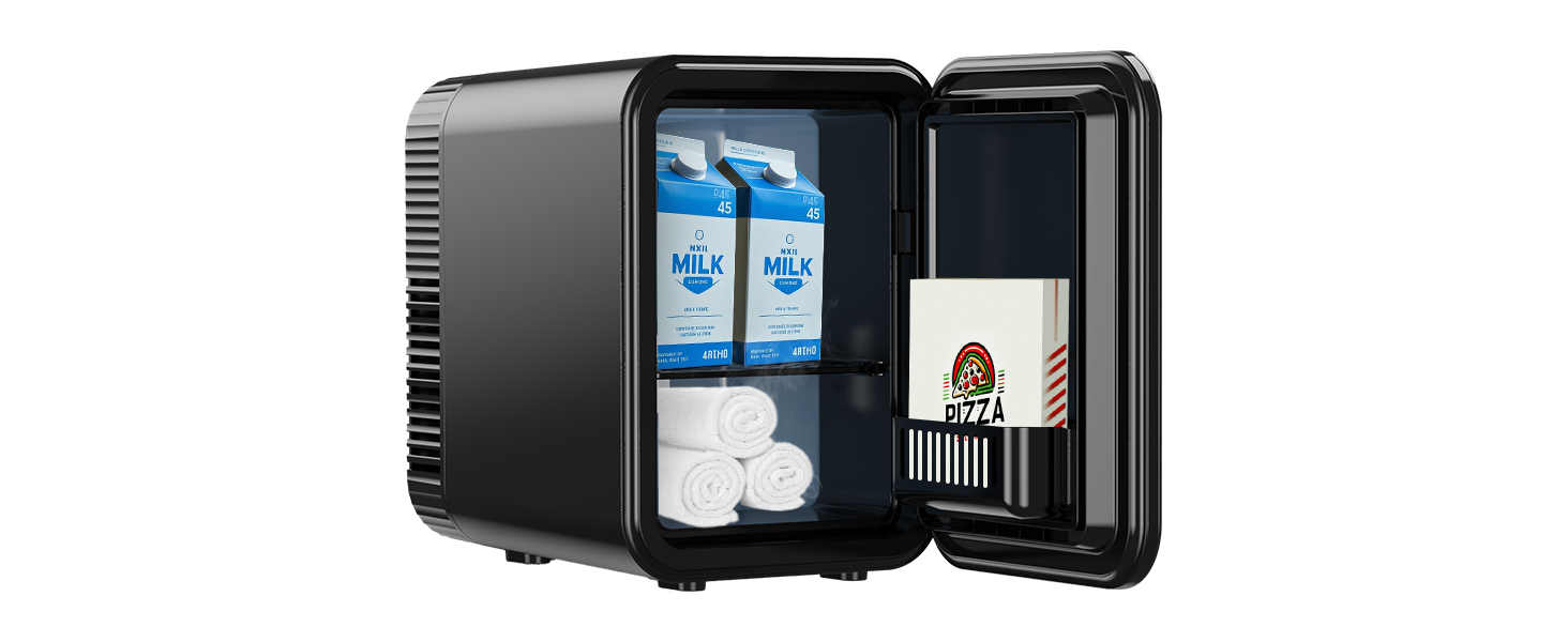 Mini холодильник Enventor 10L: для кімнати, авто, офісу. Охолодження та нагрів, 12V/220V, тихий, чорний