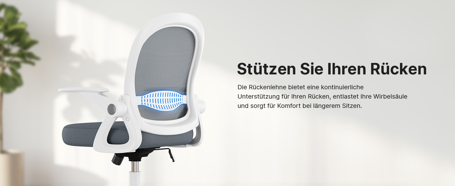 Офісний стіл Rattantree: ергономічний стілець з дихаючою спинкою, регульована висота, сітчаста конструкція, підлокітники, 360° обертання, для офісу та дому (темно-синій)