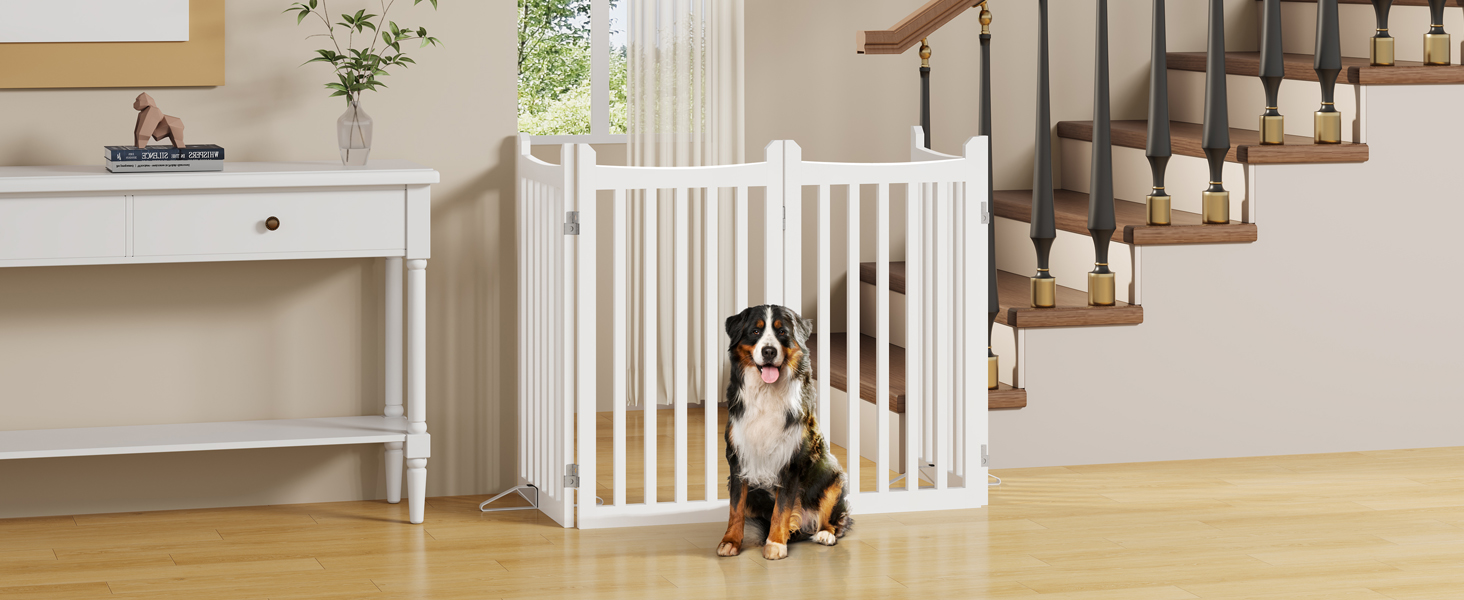 Захисне ґратка для собак Yaheetech, 90.5 x 201.5 см, білий, 4 панелі