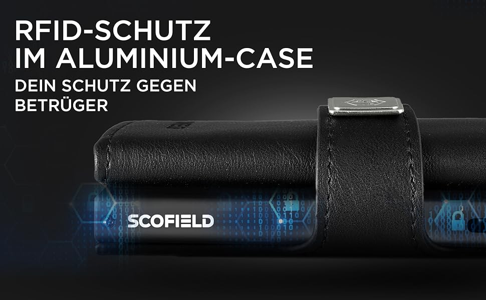 Чоловічий гаманець SF SCOFIELD з відділенням для монет | Тонкий гаманець на 9-11 карток | RFID захист | Чоловіче портмоне | Гаманець з монетницею | Чорний | Slim Wallet