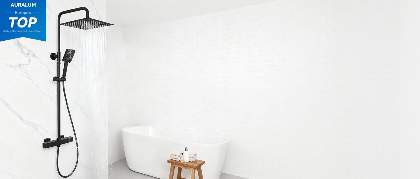 Кухонний змішувач Auralum для низького тиску, 360° обертання, 3 підключення, з міді з хромовим покриттям