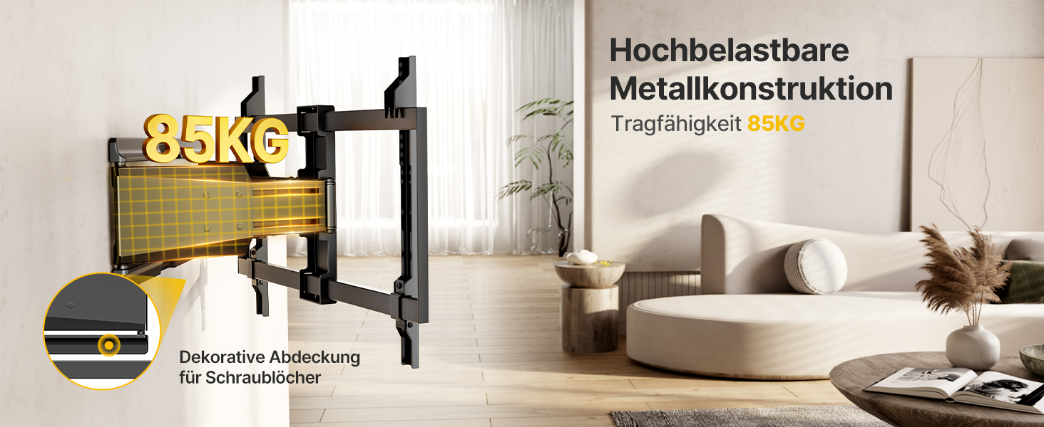 Настінне кріплення для телевізора monTEK Ultra Slim 37-90 дюймів (до 85 кг), поворотне, з похилом, висувне, VESA 600x400