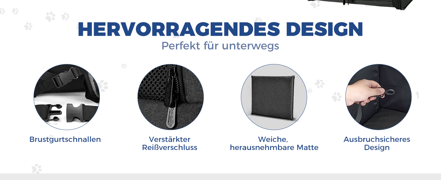 Рюкзак для собак та котів Apollo Walker - зручний та дихаючий, для малих тварин (2-15 кг), чорний