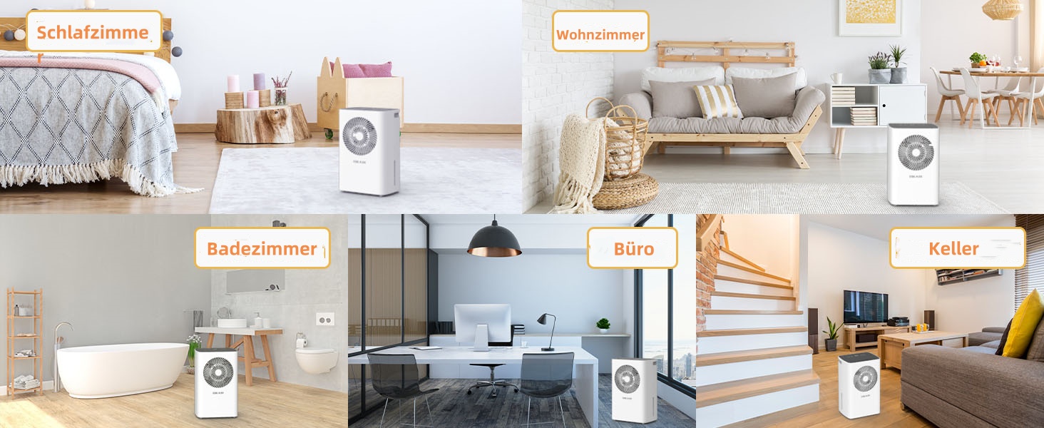 COLAZE 12L/24h Dehumidifier - Electric Dehumidifier Suitable for Room Sizes 120m³ (30m²) - Dehumidifier with Automatic Defrost & Water Level Warning - Room Dehumidifier Under 36dB for Apartment, Basement