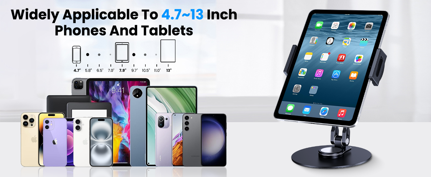 Алюмінієва підставка для планшета iPad 4–13 дюймів, поворотна на 360°, темно-пурпурова