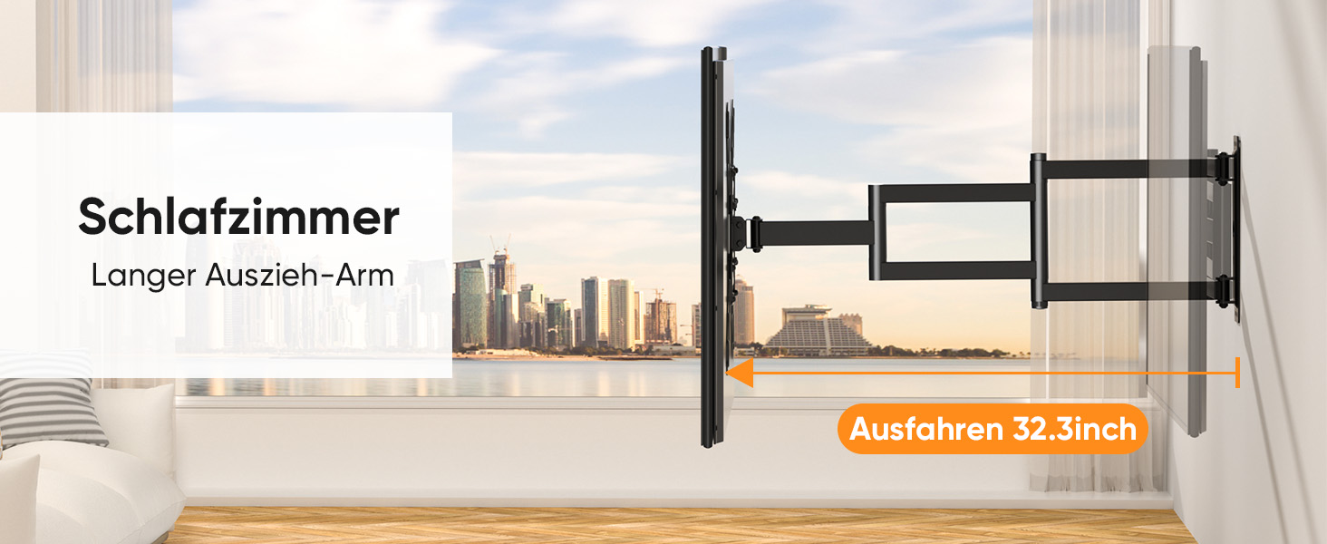 Кронштейн для телевізора FORGING MOUNT поворотний 26-65 дюймів, VESA 400x400, до 35 кг, подовжений