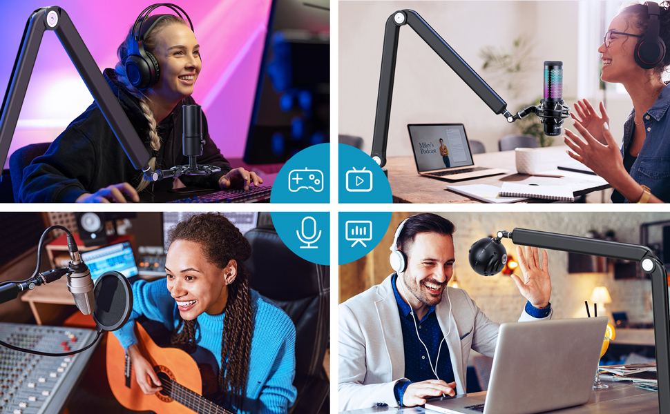 Кріплення для мікрофона HyperX QuadCast та інші - YOUSHARES W22 (з поп-фільтром)