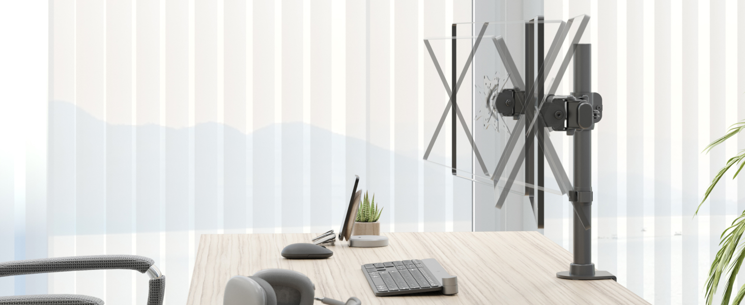 Підставка для монітора RICOO TS7811 - 2 монітори, кріплення для 13-27 дюймів, гнучкий гриф, для ПК та ігор