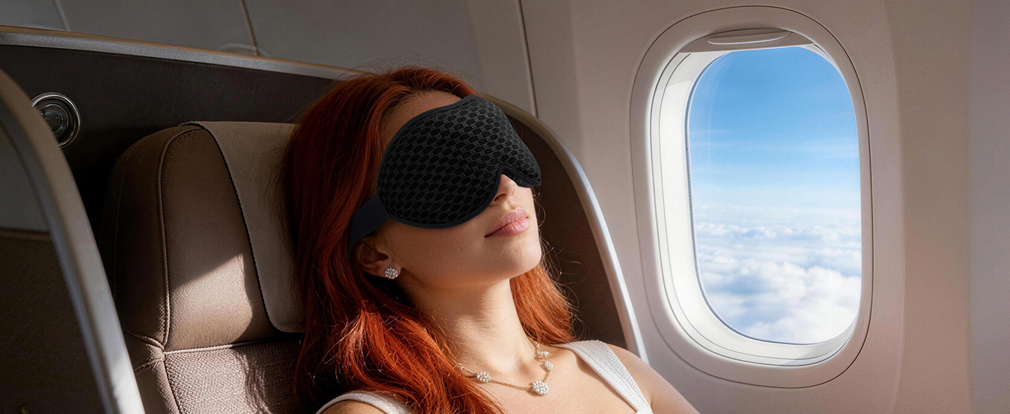 Маска для сну Innelo з утяжелителем, 3D анатомічна, чорна - повна блокада світла, для комфортного сну та подорожей, 130г