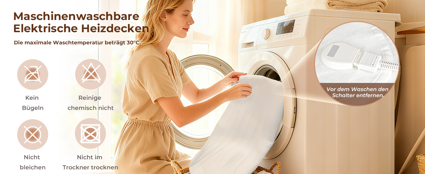 Електрична ковдра StarOnce 160x140 см для двоспального ліжка - тепла ковдра з 10 рівнями нагріву, автовимкненням, 2 пультами дистанційного керування та захистом від перегріву - біла, можна прати в пральній машині