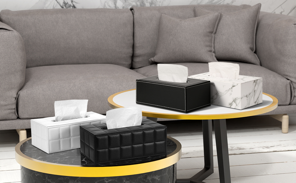 Скринниця для серветок GORESE з натуральної шкіри (біла)