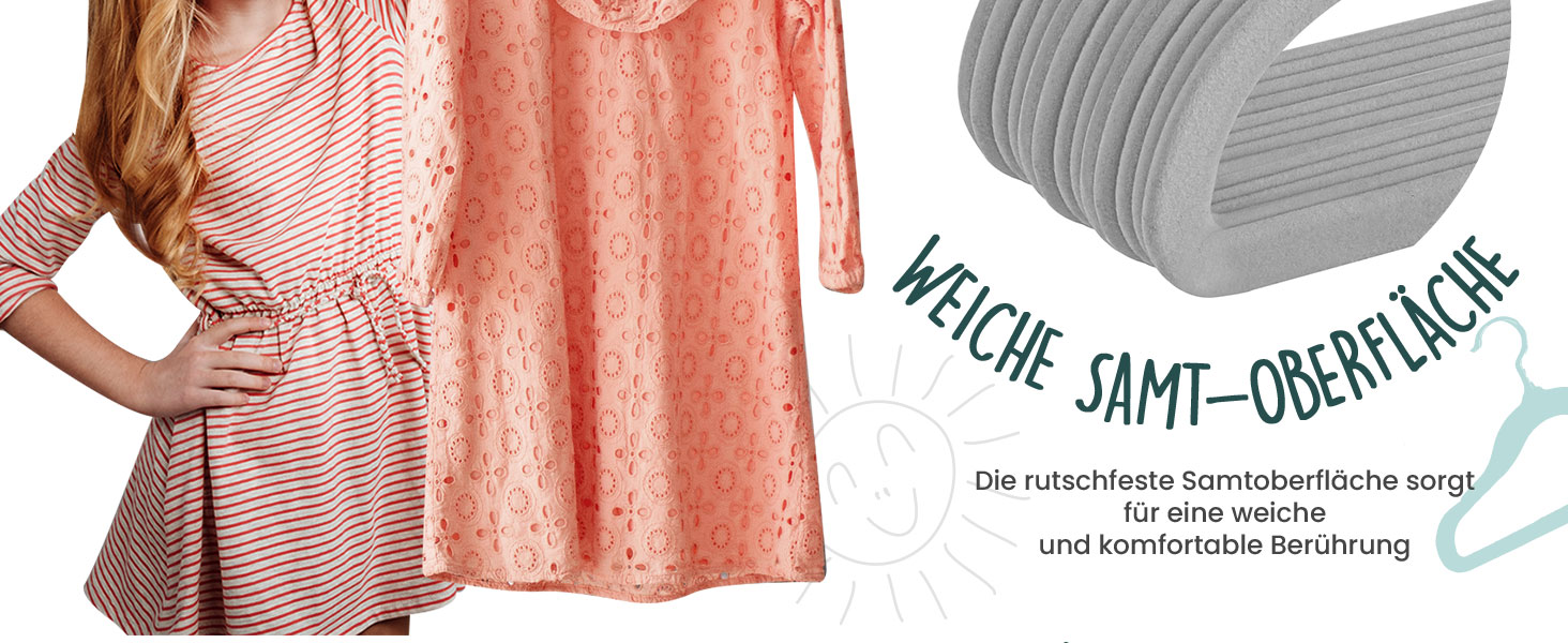 Плечики для дитячого одягу Utopia Home з велюру (30 шт.) – 27,9 см (11 дюймів) – міцні, неслизькі, сірі