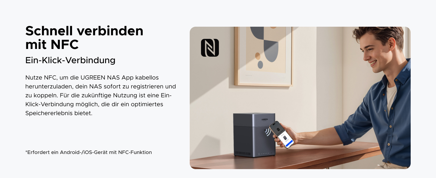 NAS UGREEN NASync DH4300 Plus: 2 відсіки, NFC, 4GB RAM, 1GbE LAN, для дому