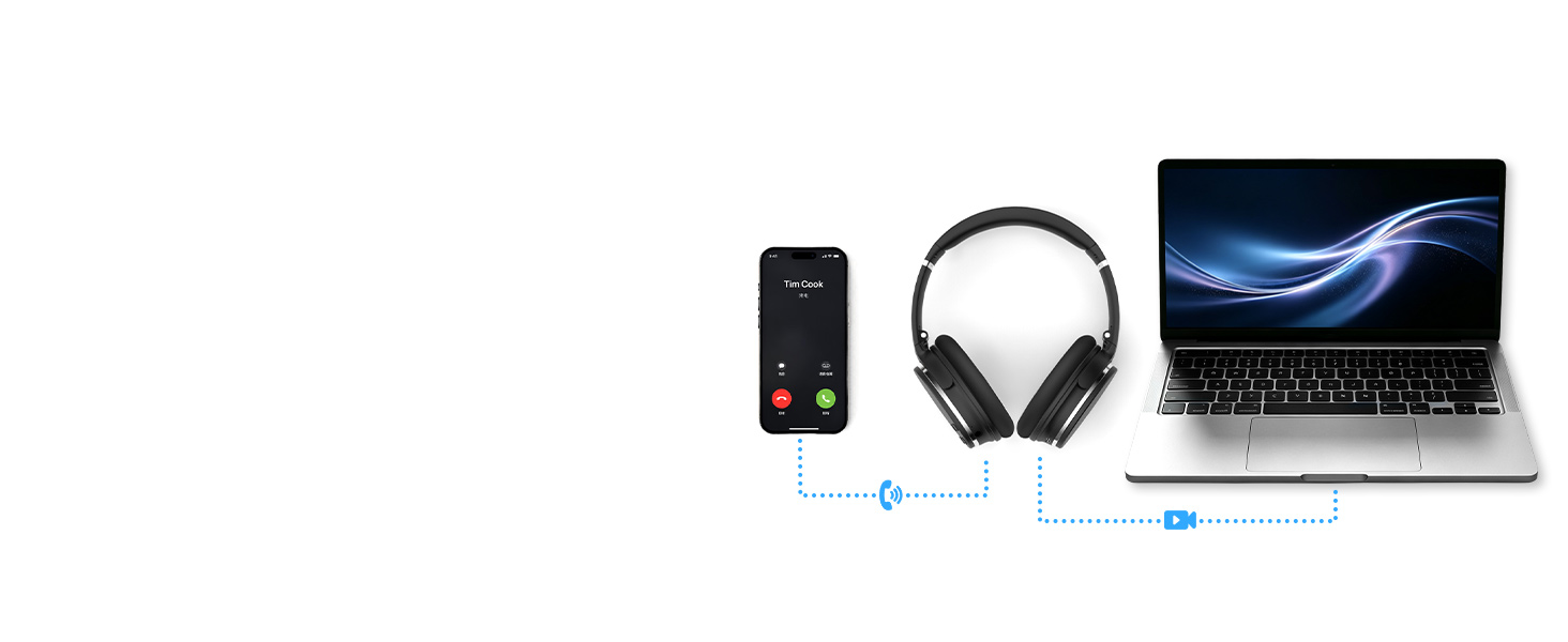 Бездротові навушники з активним шумозаглушенням Srhythm NC25, Bluetooth, Hi-Fi звук, глибокий бас, NFC, вбудований мікрофон, чорні
