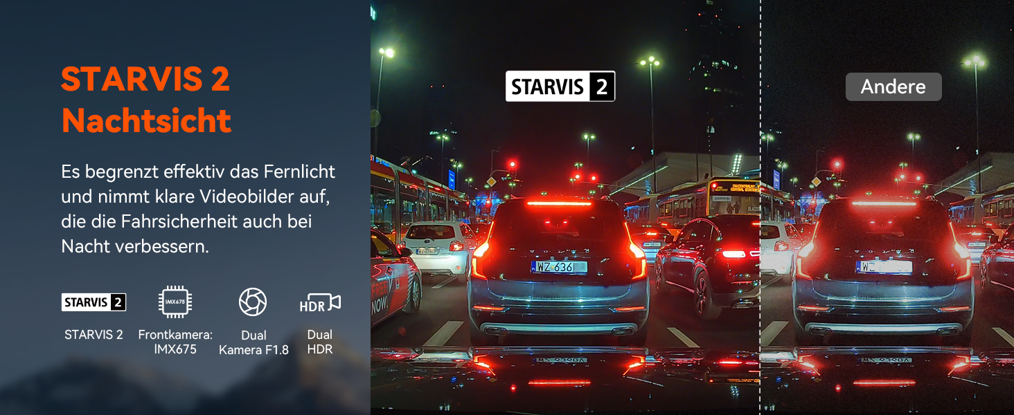 Відеореєстратор VANTRUE S1 Pro 2.5K + 1080P, GPS, WiFi, STARVIS, Паркування, Нічний режим, G-сенсор