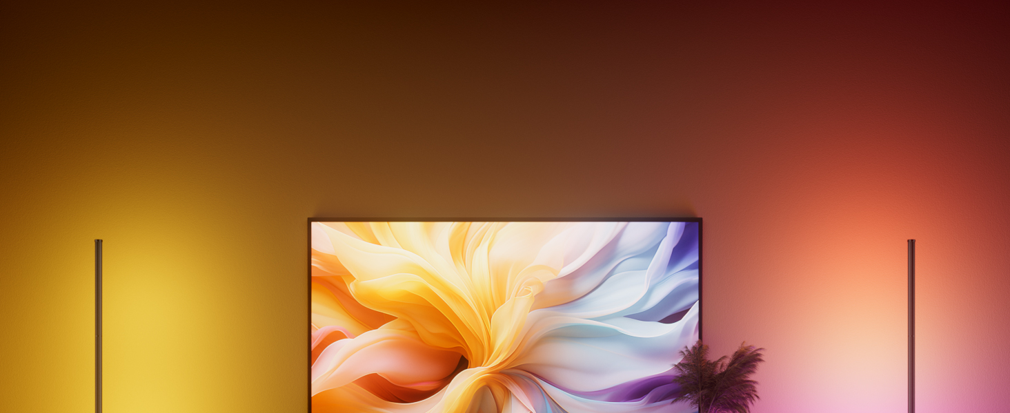 LED-підлогова лампа WISIMMALL з RGBIC підсвічуванням, 170 см, диммування, керування пультом/додаток, 16 млн кольорів, 300 режимів, музичний синхронізатор для вітальні, спальні, ігрової кімнати