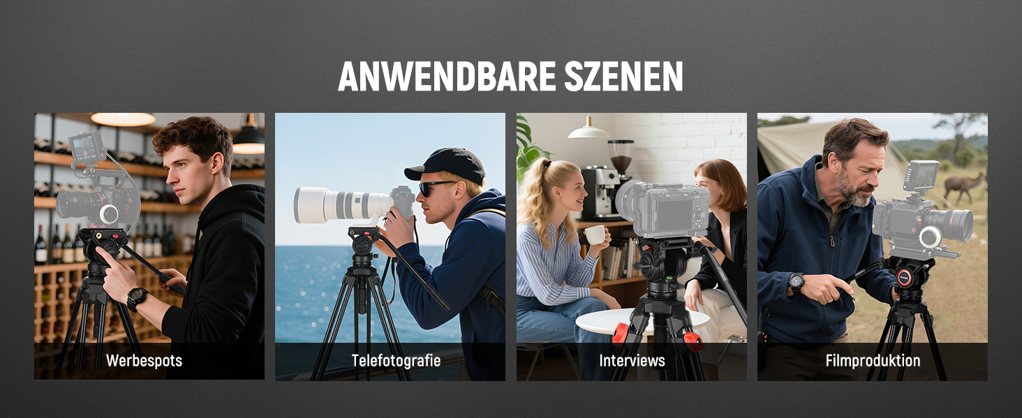 Штатив для камери Neewer з пливним упором TP73 для DSLR, Camcorder, DJI Gimbals, Manfrotto QR Plates, до 6 кг