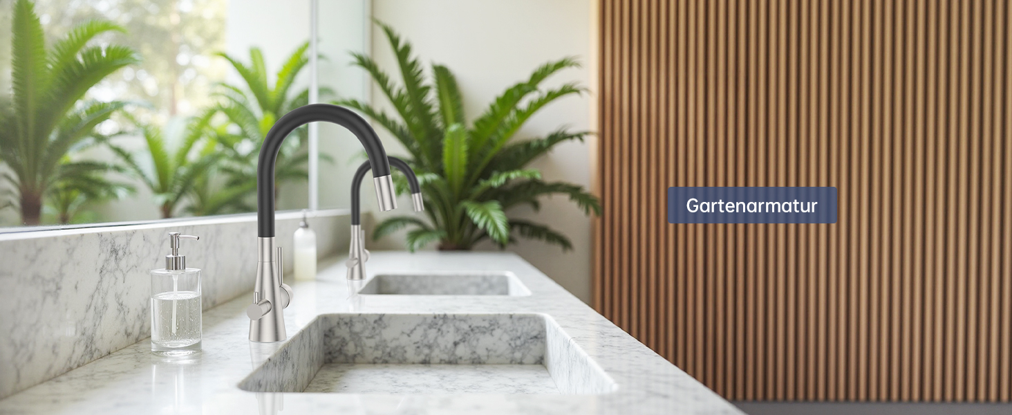 Кухонний змішувач Dayone з висувним виливом, нержавіюча сталь SUS304, високий тиск, 360° обертання, 2 функції, для кухні