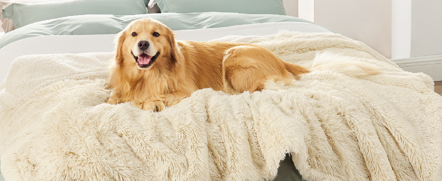 Водонепроникний коврик для собак BEDSURE 100x120 см - м'який, плюшевий, для великих собак та котів, сірий