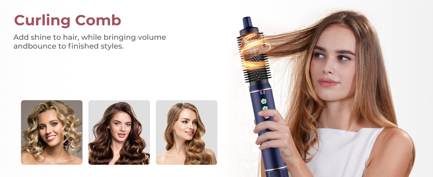 Фен-щітка Air Styler Pro 6 в 1: 1000W, для всіх типів волосся (блакитний)