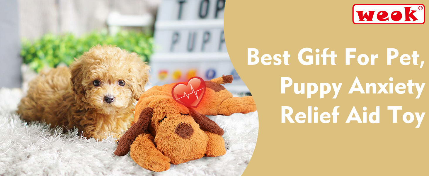 Heartbeat Puppy Toy – Comfort Cuddle Pillow, to Relieve Anxiety, Soothing Aid, Heartbeat Toy for Dogs, Puppy Heartbeat Toy, Sleep Aid