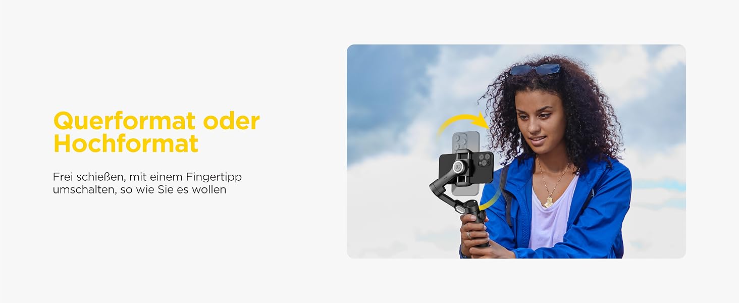 Стабілізатор Gimbal AOCHUAN для iPhone та Android - 3-осьовий, з фокусуванням, трекінг облич/об'єктів, для відеозйомки