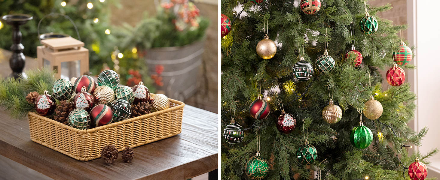 Набір новорічних кулічок Valery Madelyn, 16 шт, 6 см, червоно-зелено-золотий, з подарунковою упаковкою