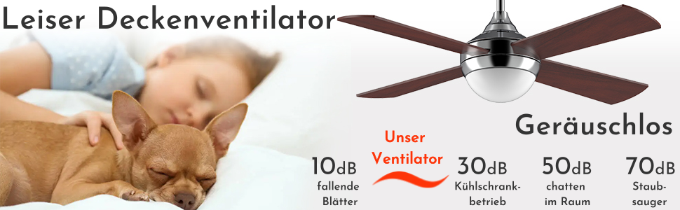 Стеляний вентилятор Ovlaim 122 см з регульованою LED-підсвіткою та пультом керування, коричневий, 6 швидкостей, DC мотор, тихий, для спальні/тераси