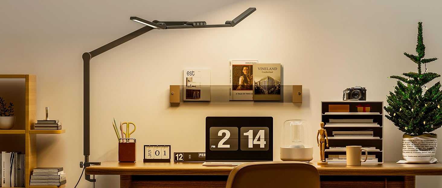 LED лампа настільна YOUKOYI: регульоване світло, 24W, 5 температур кольору, 5 рівнів яскравості, для роботи, навчання, дому, офісу, захист очей