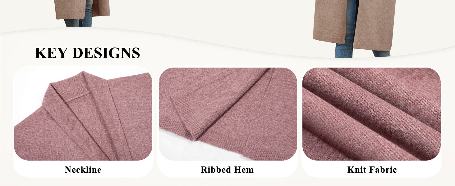 Жіночий кардиган Fisoew: довгий, оверсайз, з довгим рукавом та кишенями. Бежевий, XXL