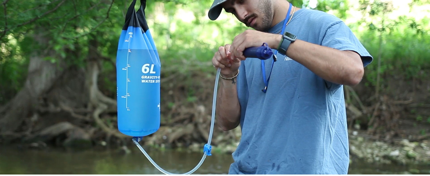 Мембранний фільтр для води Membrane Solutions WS02, 4-ступеневий, 0,1 мкм, портативний фільтр для кемпінгу, туризму, виживання, очищувач води 5000 л, набір 4 шт.