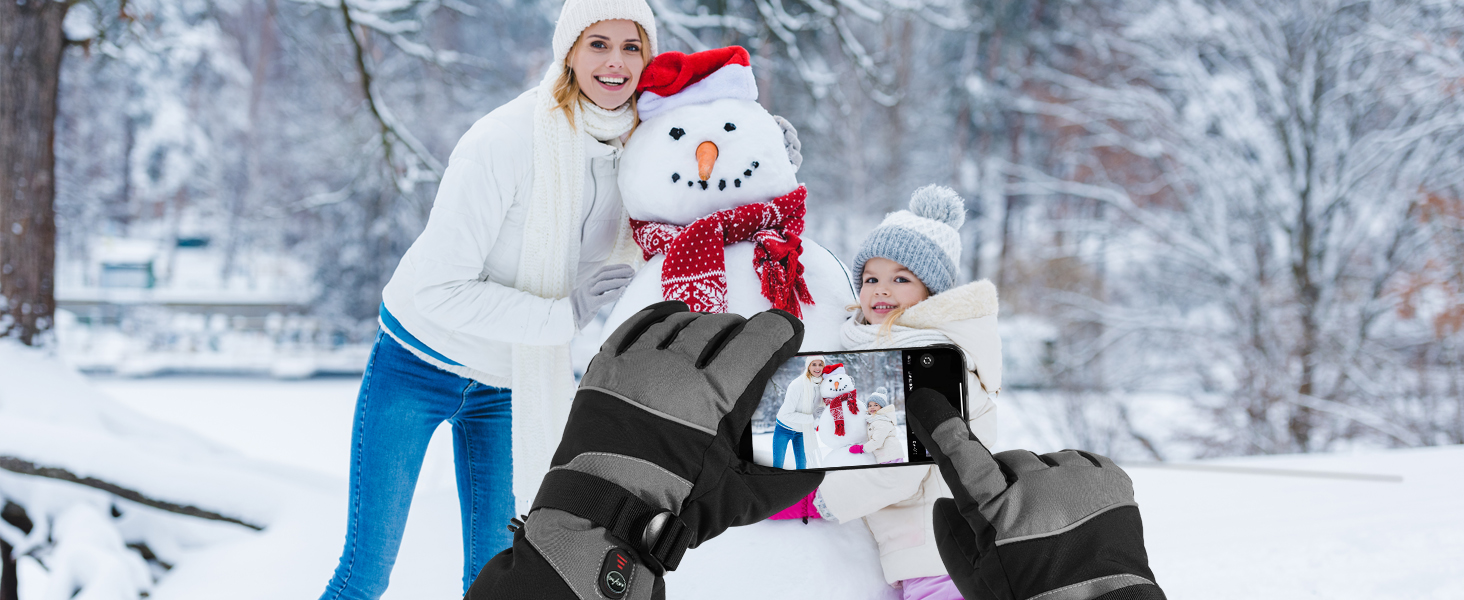 Гріючі рукавички для чоловіків та жінок з акумулятором 5V 5000mAh, 3 режими нагріву, для мотоциклів, велосипедів, катання на лижах