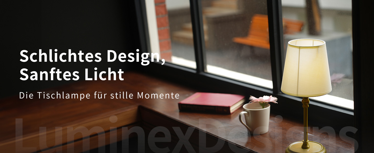 Нічник бездротовий акумуляторний Wiederaufladbare з димером та лампочкою для спальні, вітальні, їдальні - Золотий A-gold