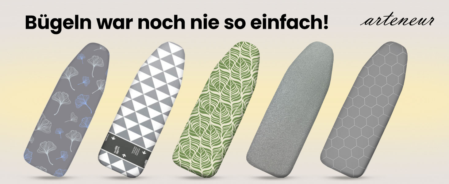 Накладка на прасувальне дошку 140x40 см, відбиття тепла, гумка, OEKOTEX100, 5 розмірів, для парогенератора та праски, XL Ginkgo