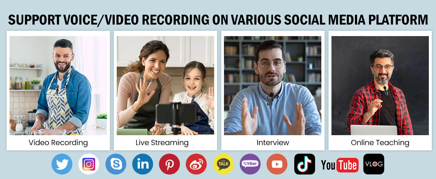 Бездротовий петличний мікрофон з 4 режимами запису для Android, iPhone, PC – Mini-мікрофон для відео, TikTok, YouTube, Live-трансляцій та інтерв'ю (K1)