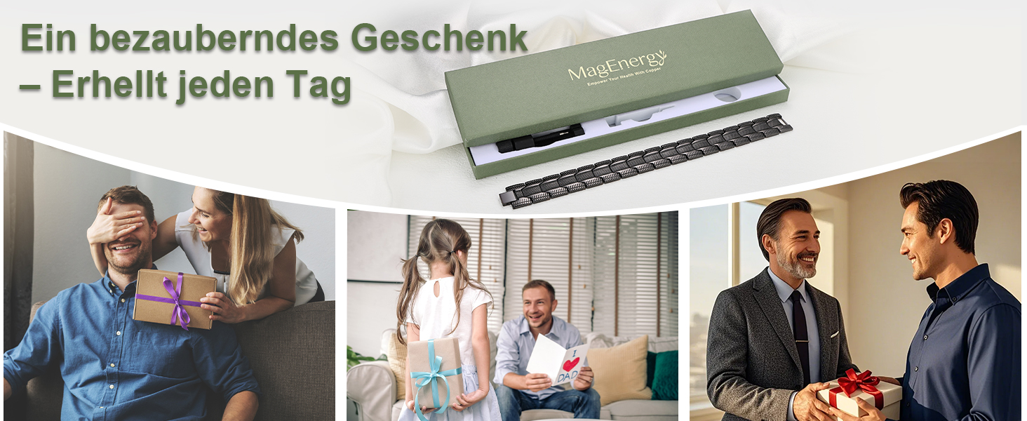 Браслет чоловічий MagEnergy з міді, 3 магніти, регульована довжина, чорний