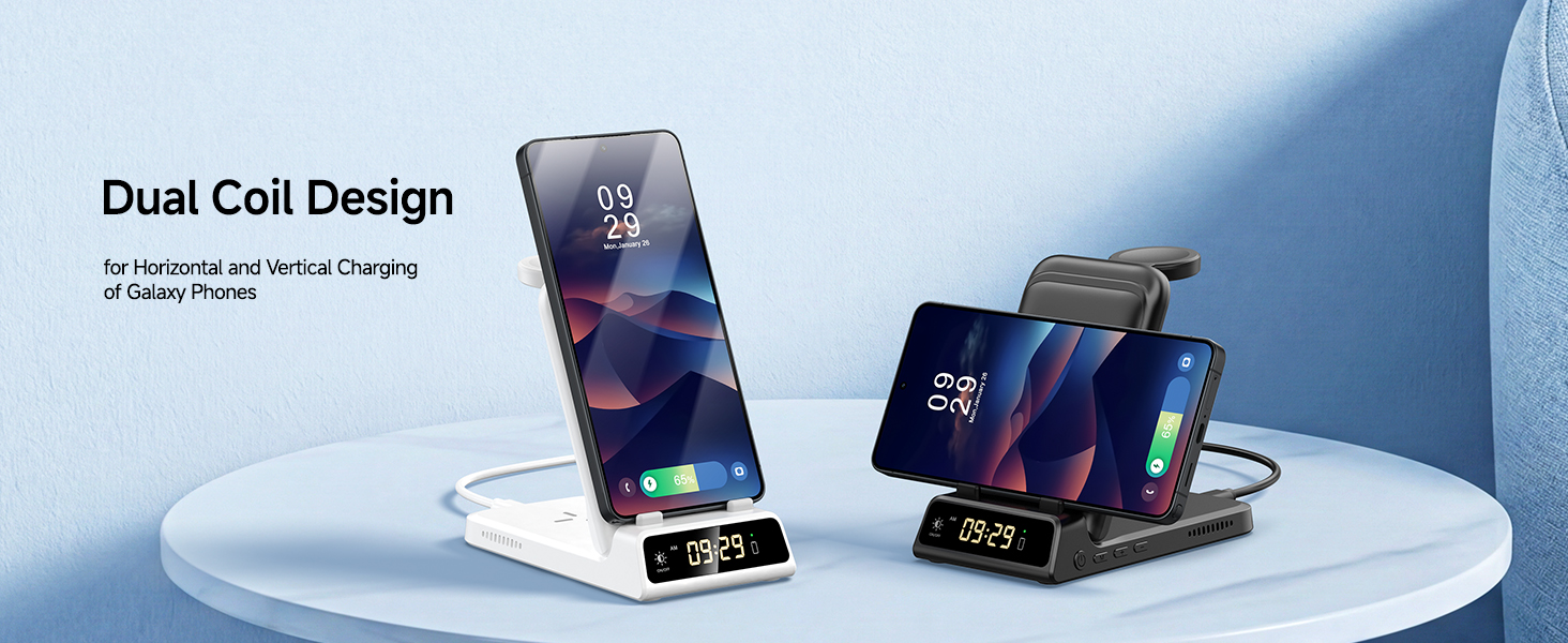 Бездротова зарядка 3-в-1 SwanScout 703S для Samsung Galaxy S26 Ultra/S25/S24/S23, Galaxy Watch 8/8 Classic/Ultra/7/6 та Buds 4/4 Pro - Біла