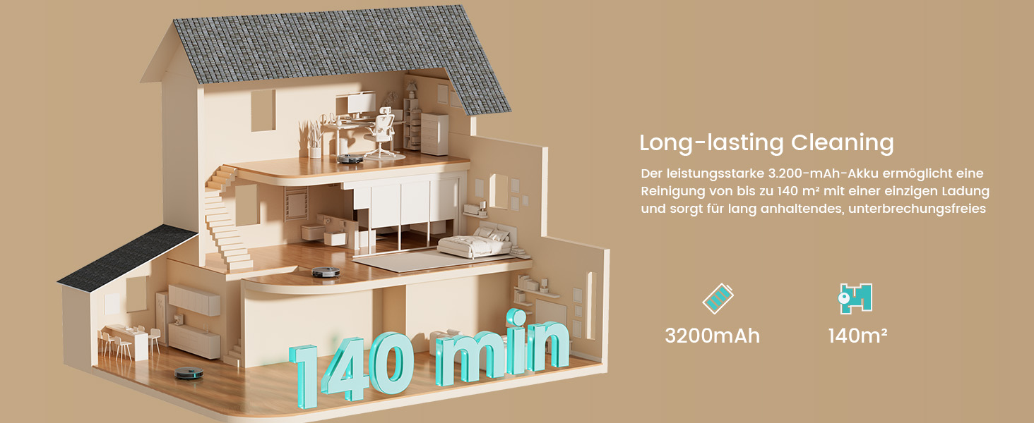 Робот-пилосос LEFANT M2 з функцією миття підлоги, 6000Pa, LiDAR-навігація, зони заборони, керування через додаток/Alexa, ідеальний для шерсті тварин, килимів та твердих підлог M2G