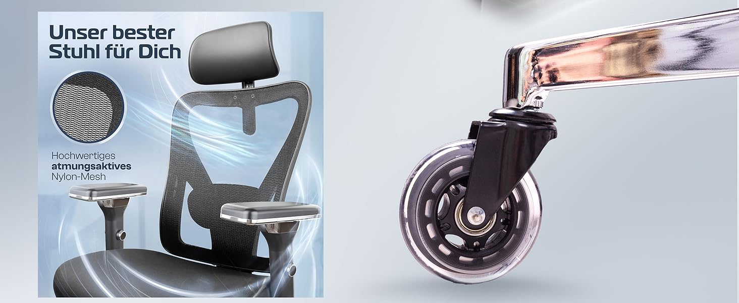 Ергономічне крісло CleverSeat для офісу та дому | Комп'ютерне крісло з регулюванням | Чорний офісний стілець 150 кг