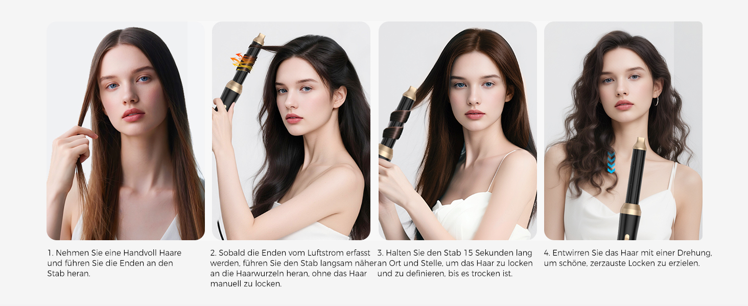 Airstyler 5 в 1: Фен-щітка, плойка, круглі щітки, випрямляч. 1000W, 3 температурні режими. Для об'єму, випрямлення, локонів та сушіння волосся. Чорний/Рожевий