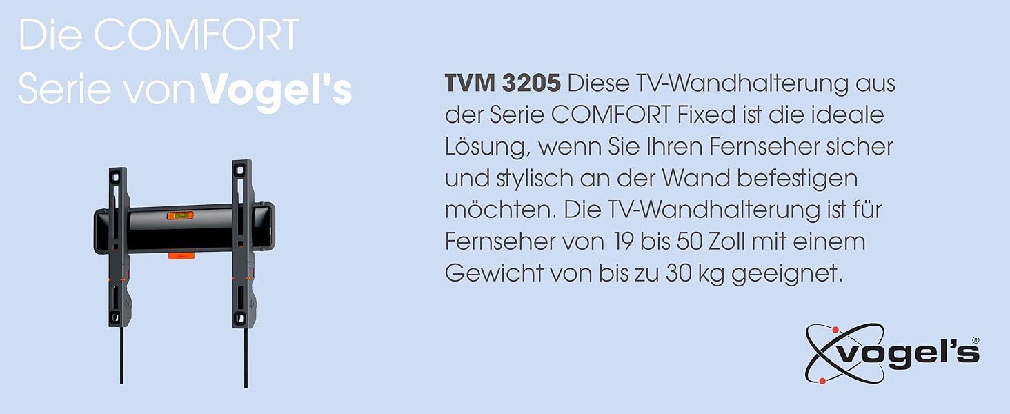 Кріплення для телевізора Vogel's Comfort TVM 3405 - настінна кріплення для телевізорів 32-77 дюймів, до 50 кг, VESA 400x400, ультратонке (2.2 см)
