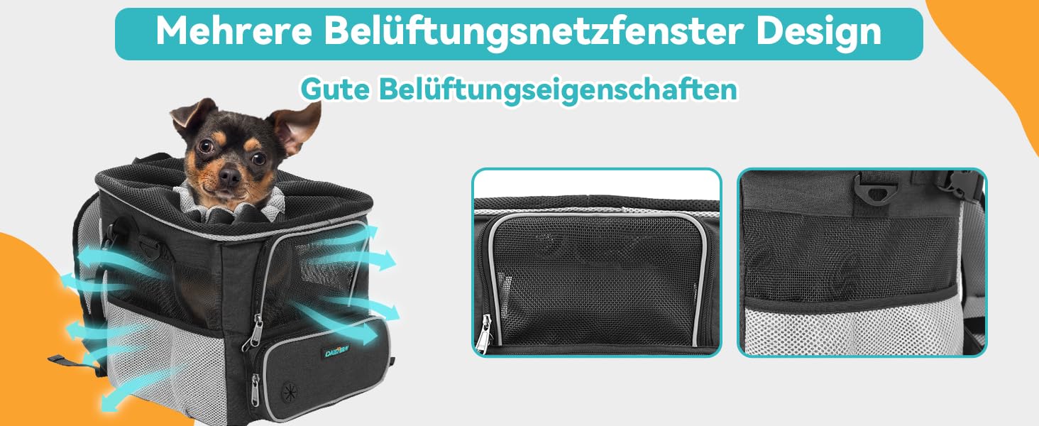 Корзина для собак на велосипед до 3 кг, універсальний кріплення Φ53 мм, сумка-рюкзак, автокрісло з дихаючою сіткою, водовідштовхувальне сидіння для маленьких собак