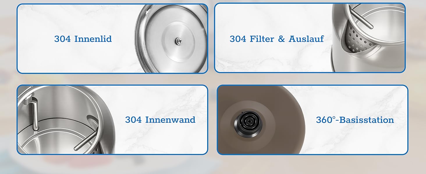 Електричний чайник з нержавіючої сталі з термоіндикатором, 1.7 л, Vintage, з автовимкненням та захистом від сухого кипіння – ідеальний для чаю та кави в сім'ї (Chrome)