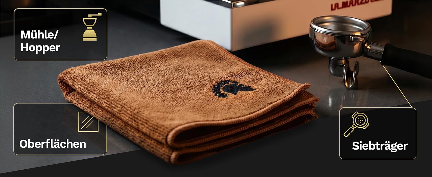 Набір серветок з мікрофібри для бариста Barista Legends, коричневі, 30 x 30 см, 8 шт.