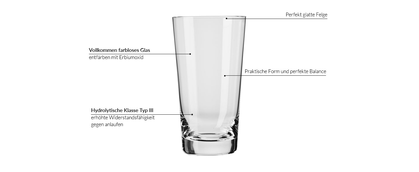 Набір келихів Krosno Pure для пива (6 шт, 590 мл) - кришталь, для пшеничного, світлого пива, пилснера, без свинцю, для посудомийної машини