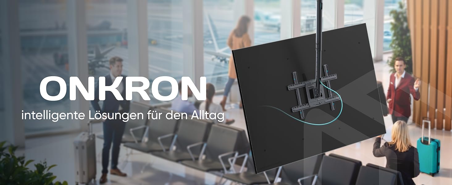 Кронштейн для телевізора ONKRON N2L-B для 32-80 дюймів, настінно-стельовий, чорний, VESA 100x100-600x400, до 68 кг