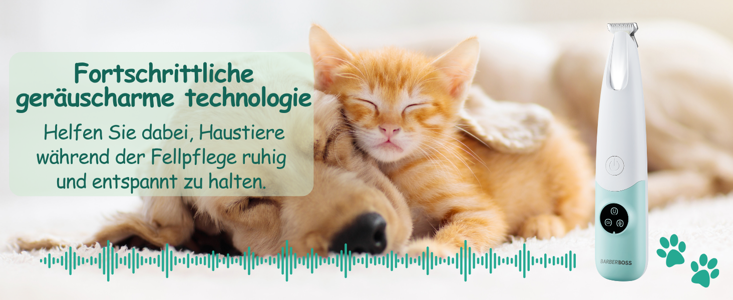 Професійний тример для собак, котів та інших тварин BarberBoss QR-9001 з LED-дисплеєм, безшумний, USB-зарядка, для грумінгу обличчя